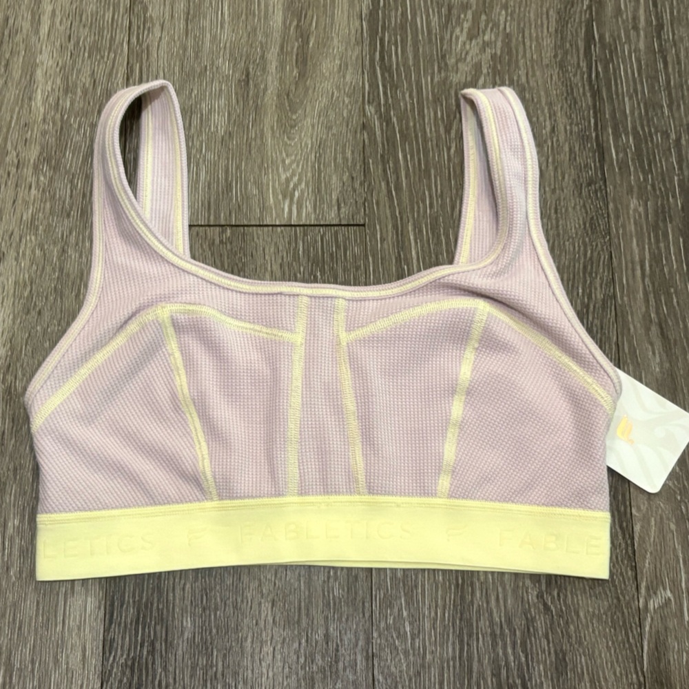 Fabletics Waffle Knit Light Support Sports Bra Size S